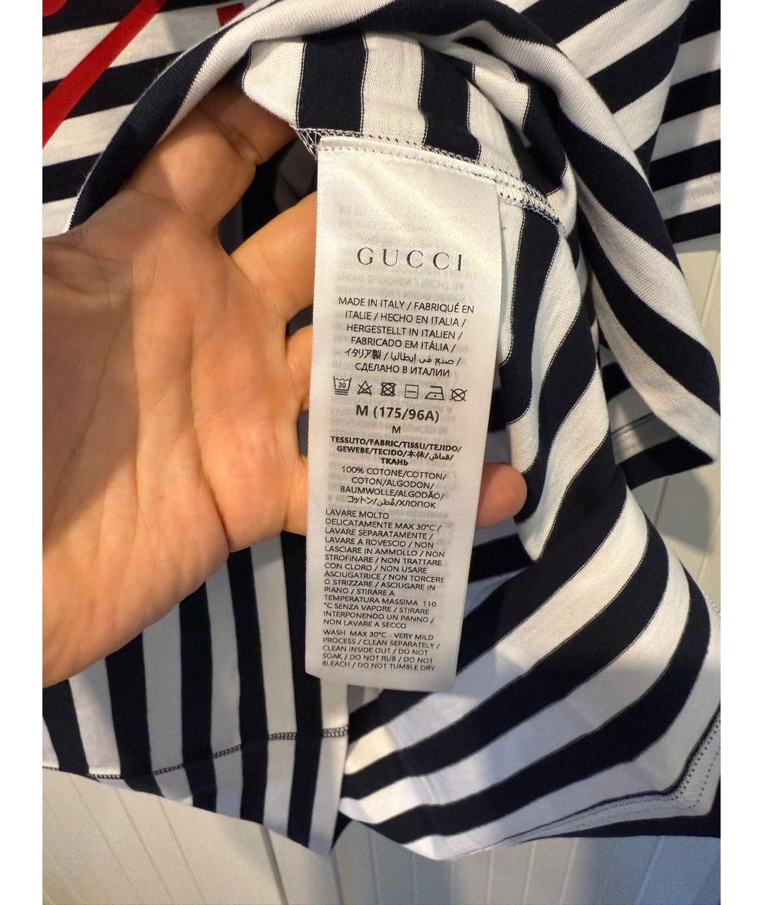 GUCCI Белая хлопковая футболка, фото 4