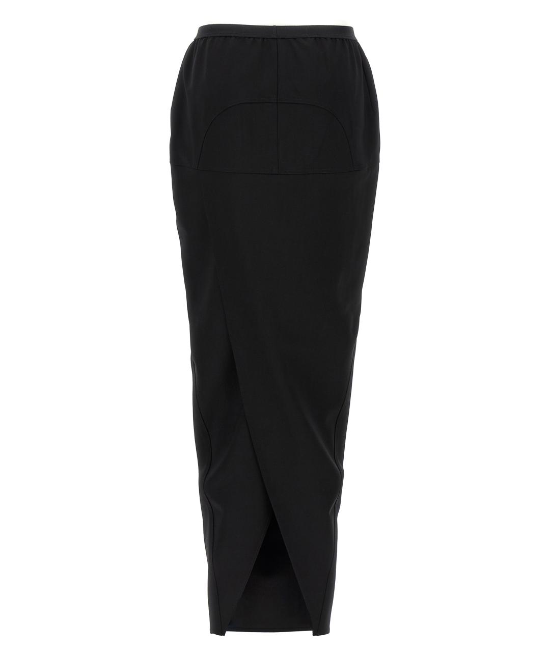 RICK OWENS Черная шерстяная юбка макси, фото 2