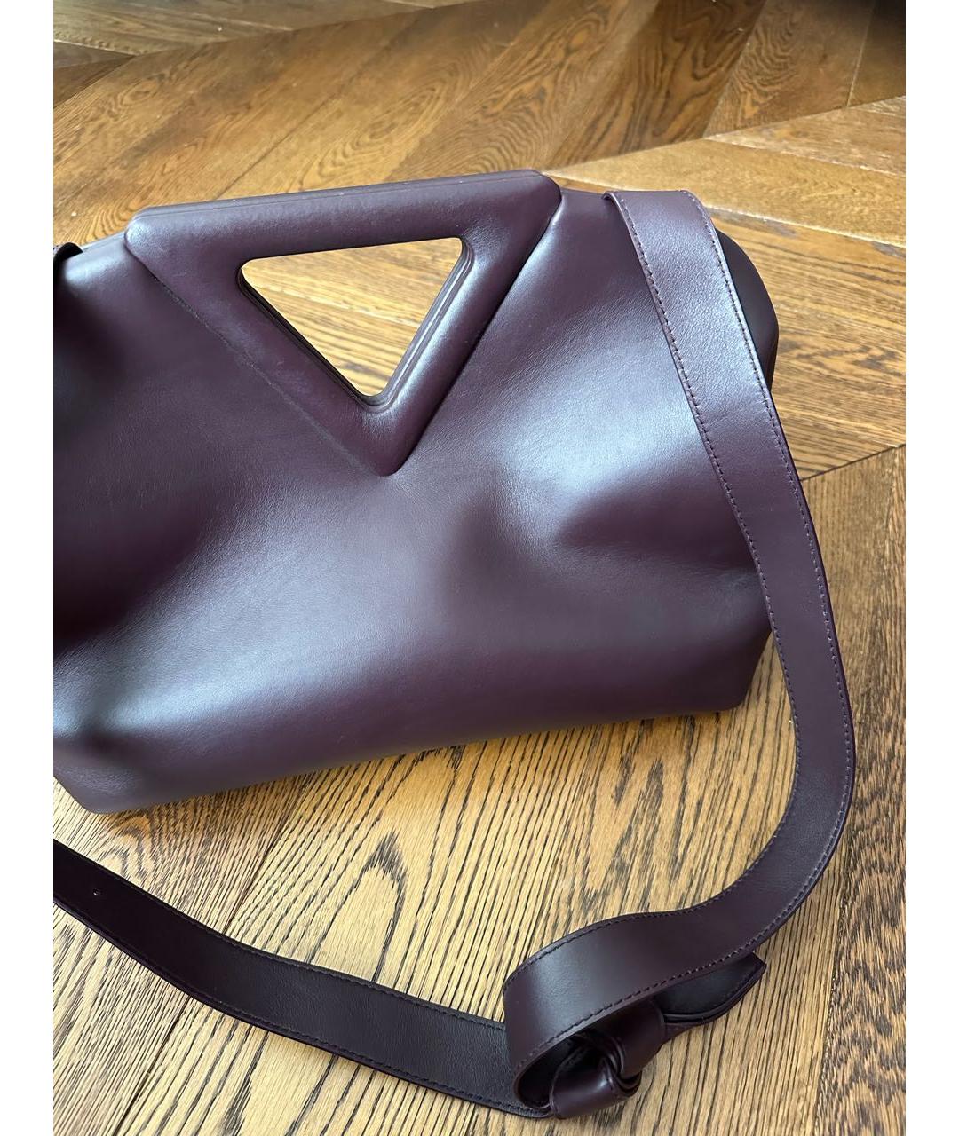 BOTTEGA VENETA Бордовая кожаная сумка с короткими ручками, фото 2