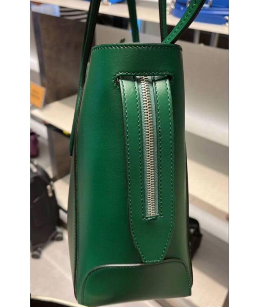 TOD'S Зеленая кожаная сумка тоут, фото 4