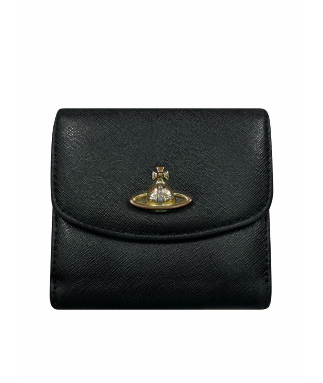 VIVIENNE WESTWOOD Черный кожаный кошелек, фото 1