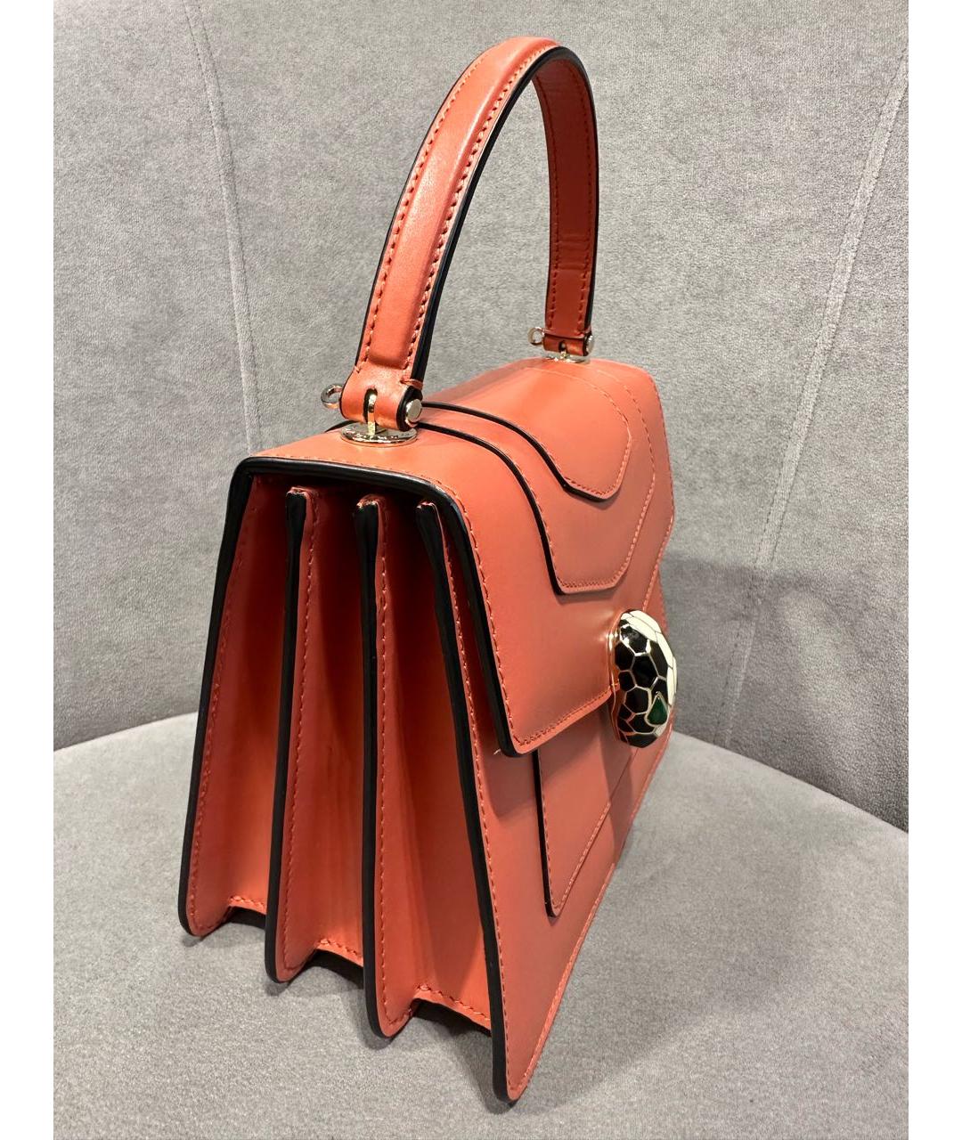 BVLGARI Оранжевая кожаная сумка через плечо, фото 7