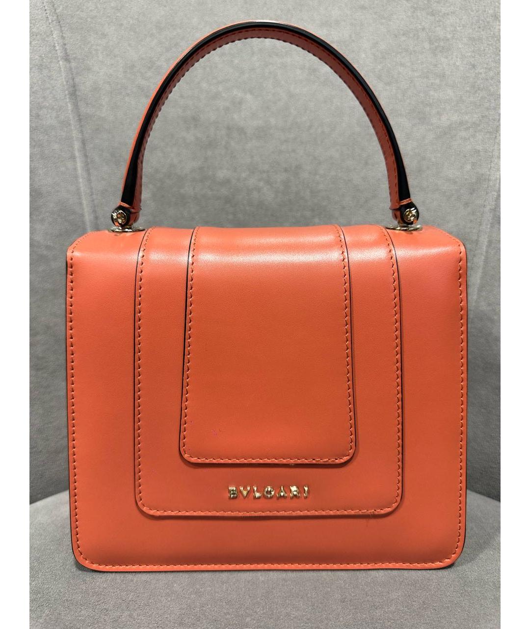 BVLGARI Оранжевая кожаная сумка через плечо, фото 2