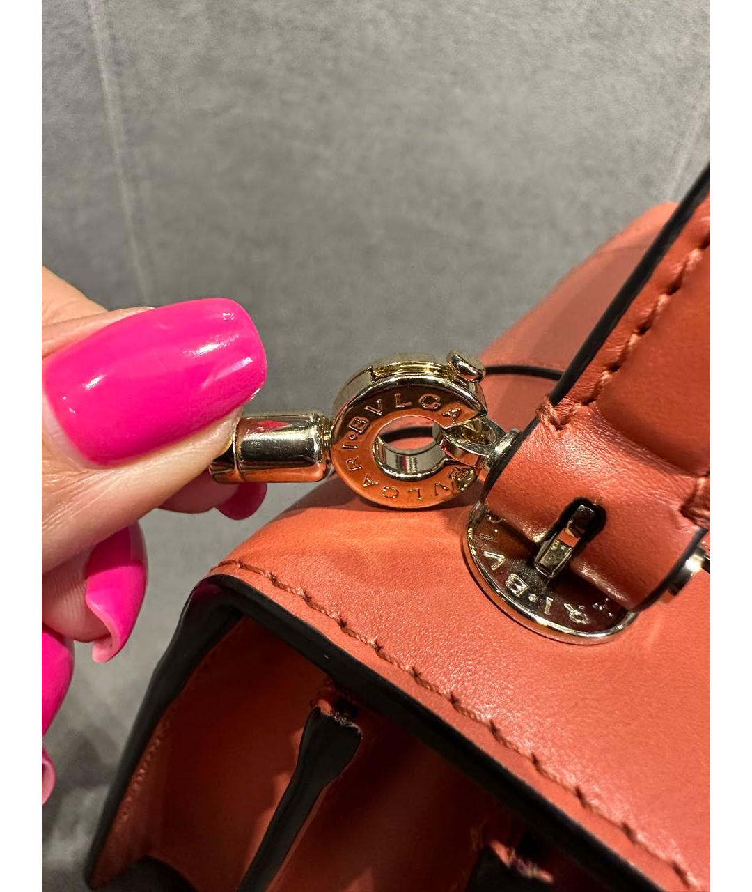BVLGARI Оранжевая кожаная сумка через плечо, фото 5