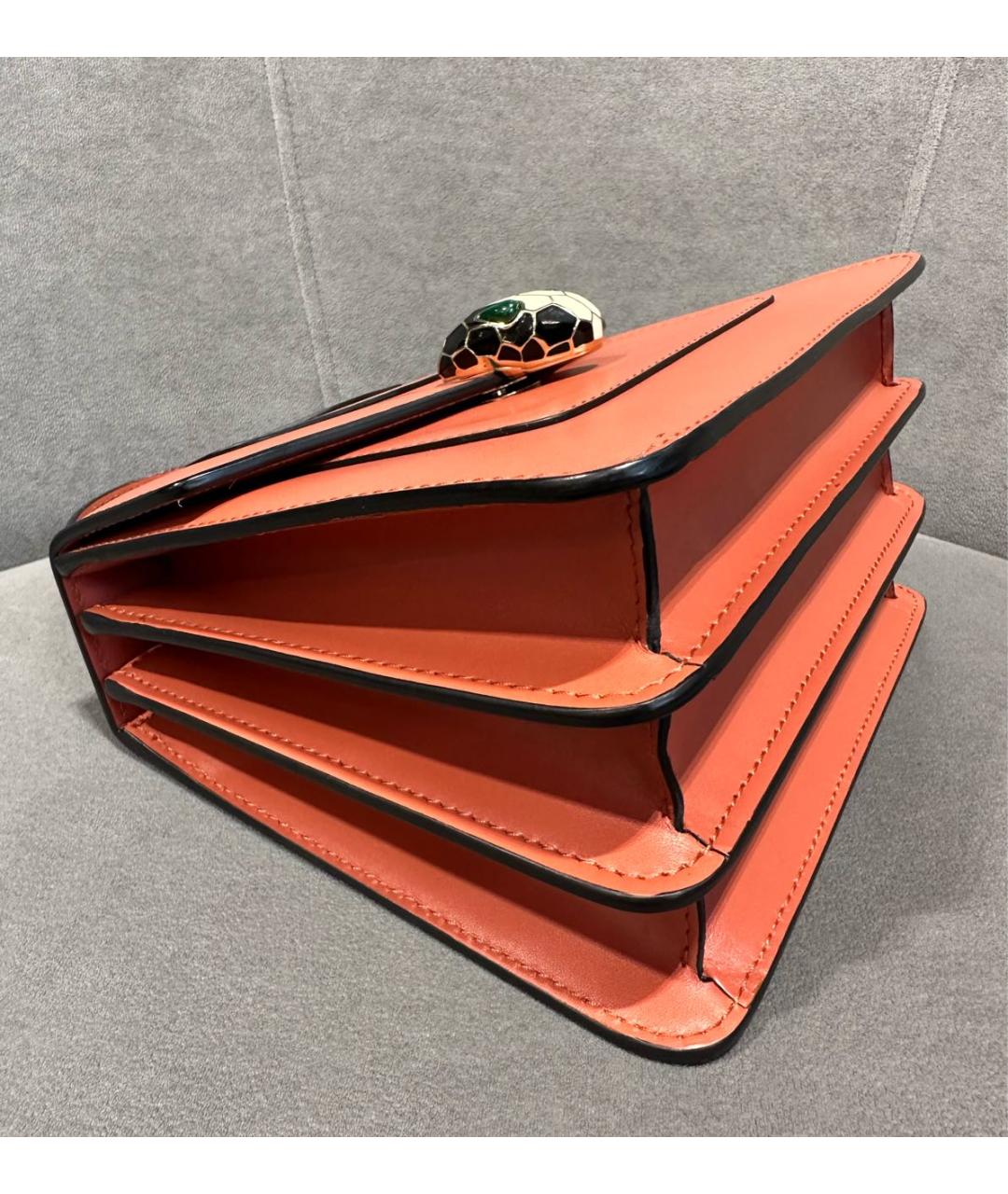 BVLGARI Оранжевая кожаная сумка через плечо, фото 3