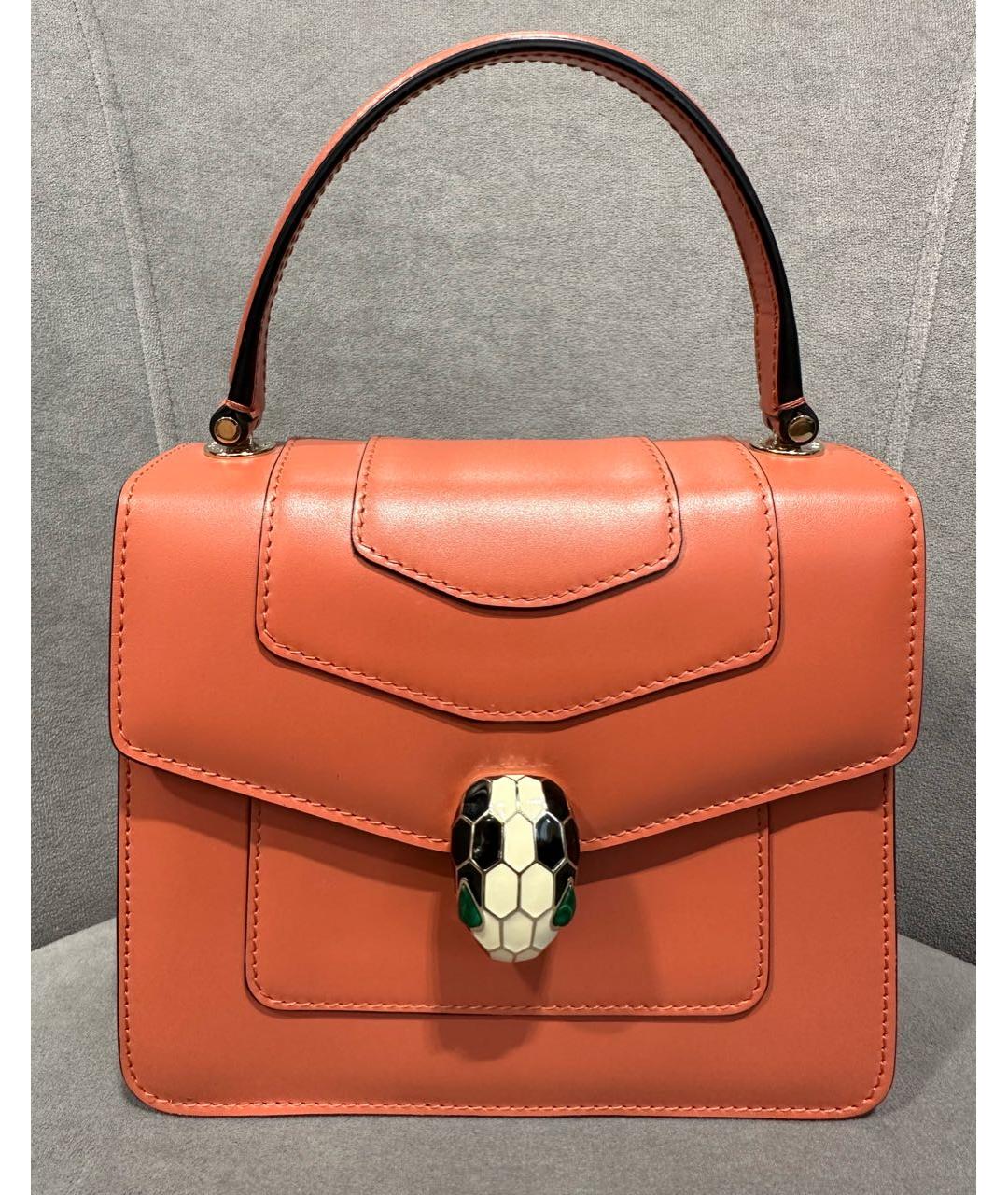 BVLGARI Оранжевая кожаная сумка через плечо, фото 9