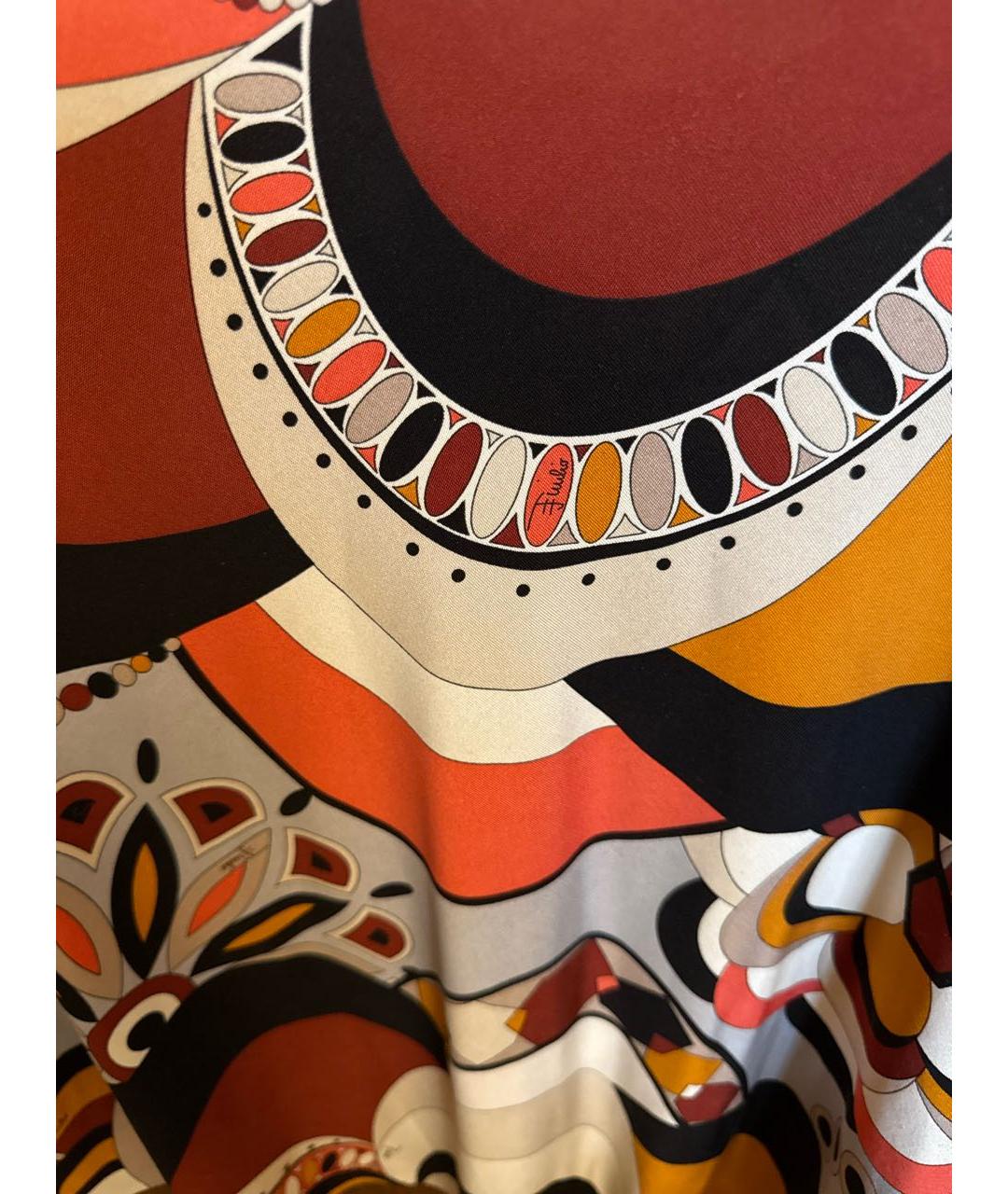 EMILIO PUCCI Мульти шелковая юбка миди, фото 4