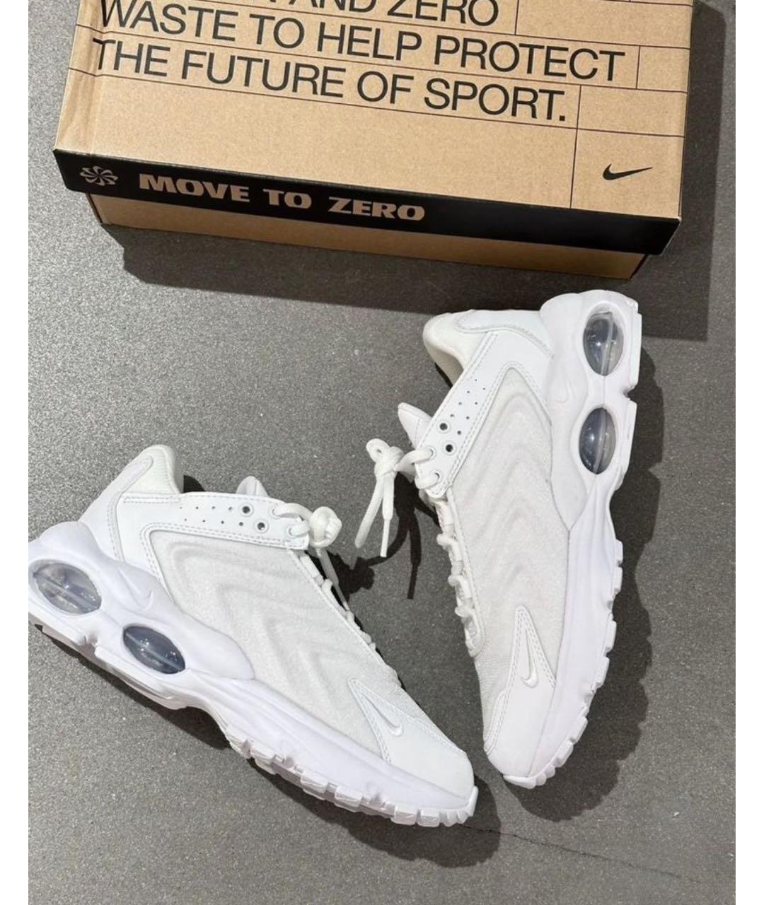 NIKE Белые текстильные низкие кроссовки / кеды, фото 5