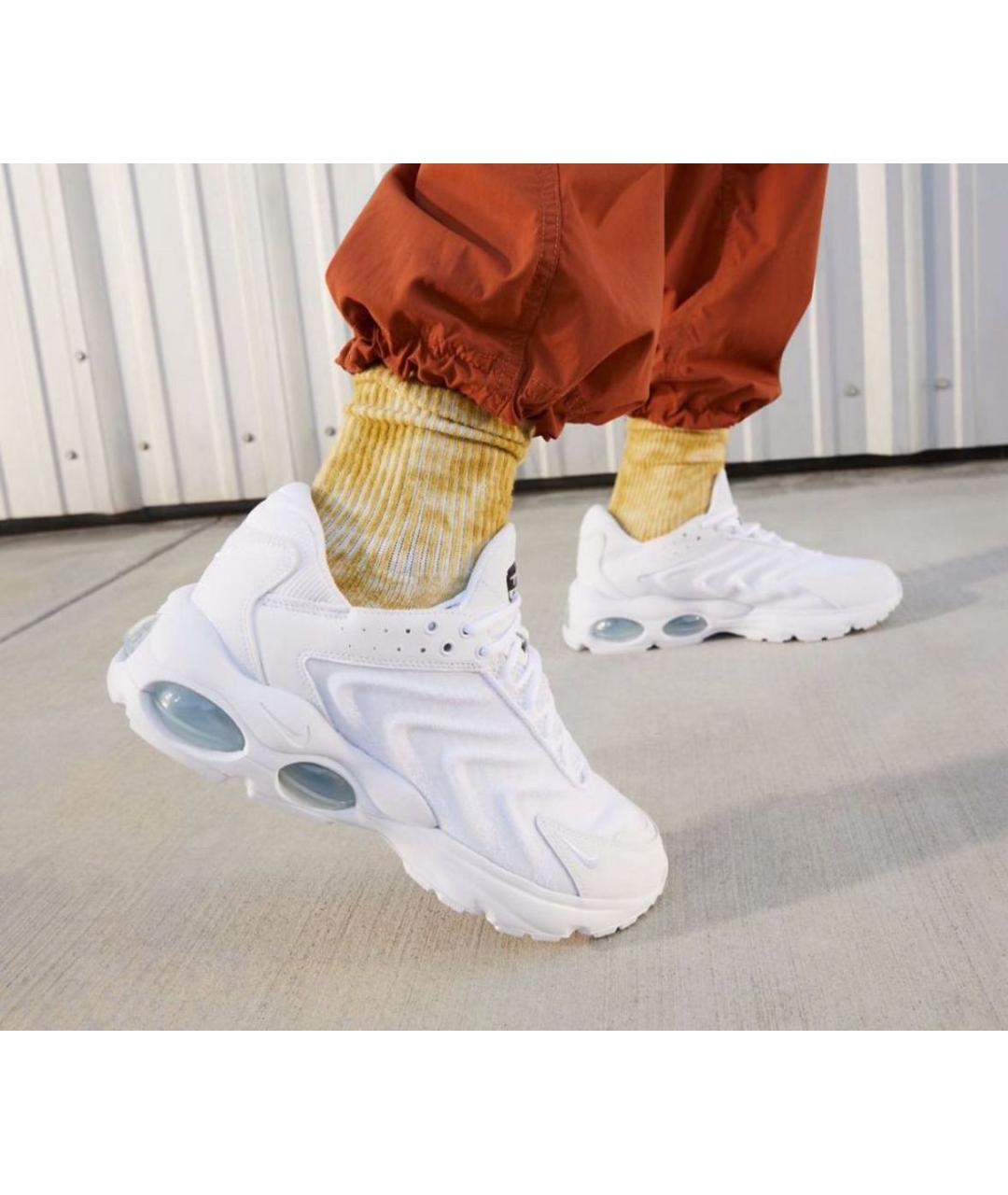 NIKE Белые текстильные низкие кроссовки / кеды, фото 8