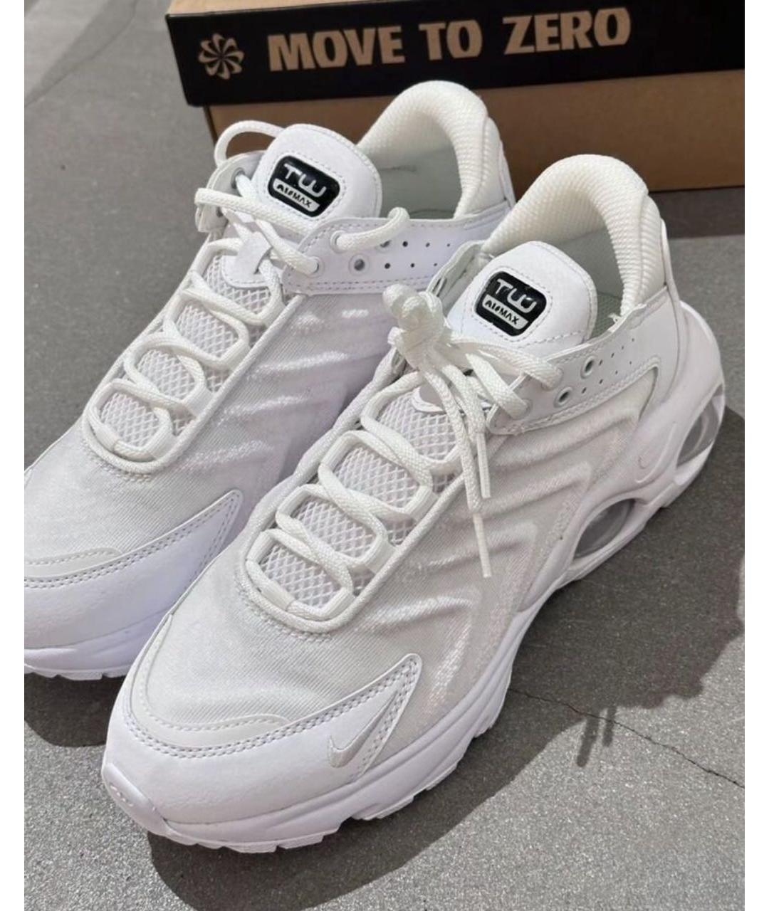 NIKE Белые текстильные низкие кроссовки / кеды, фото 7