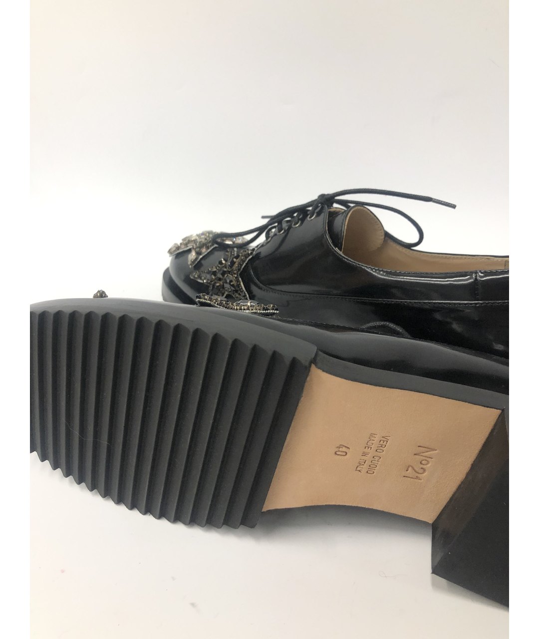 NO. 21 Черные кожаные ботинки, фото 5