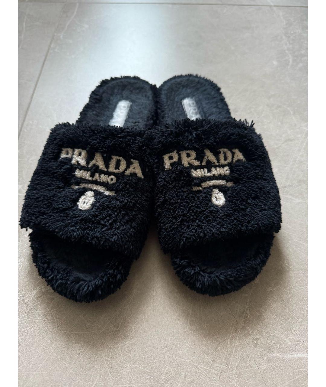 PRADA Черные шлепанцы, фото 2