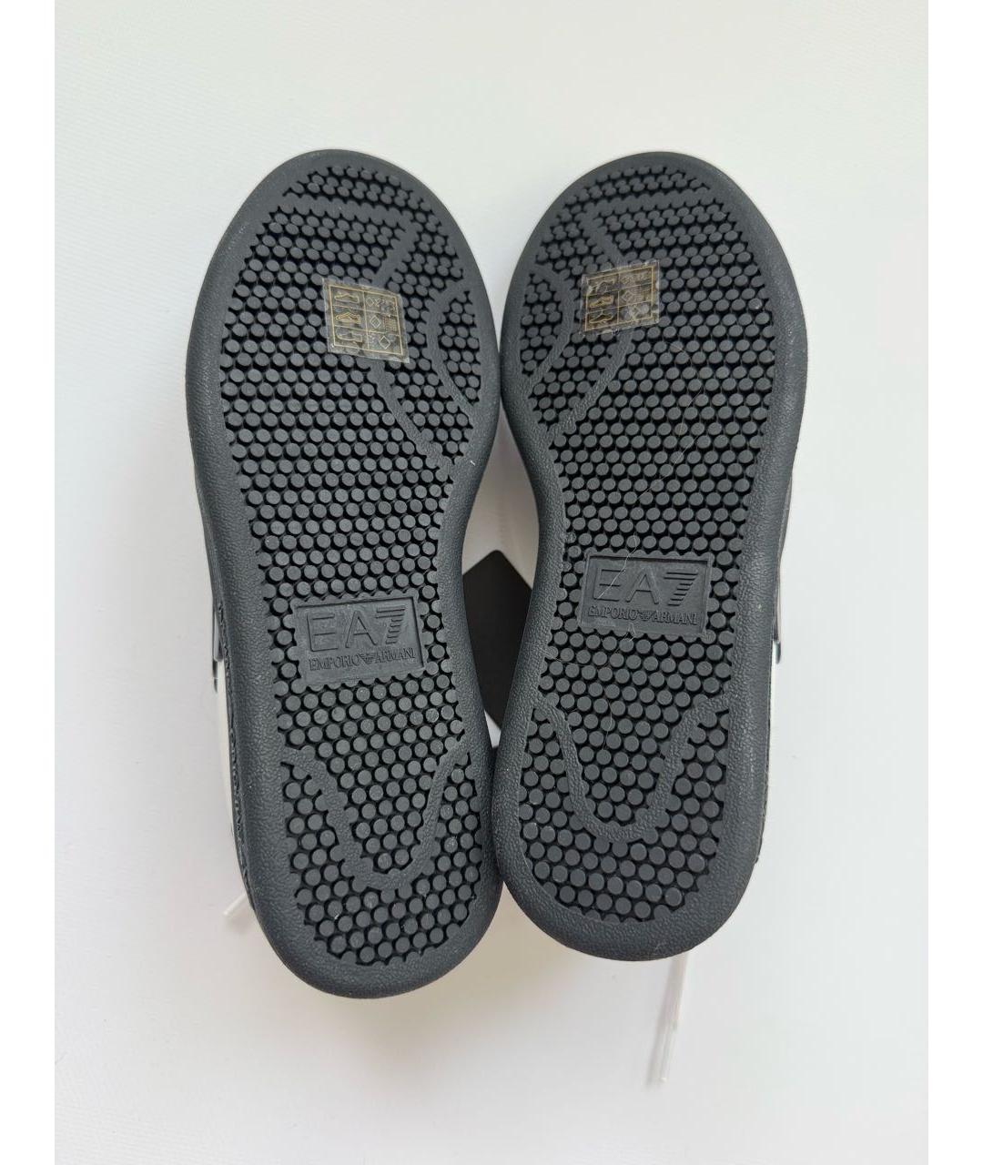 EMPORIO ARMANI Белые кроссовки из лакированной кожи, фото 5