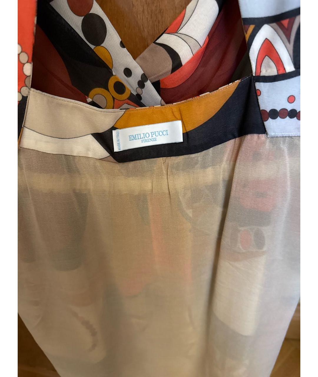 EMILIO PUCCI Мульти шелковая майка, фото 3