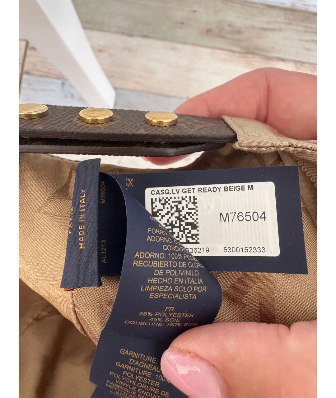 LOUIS VUITTON Бежевая кожаная кепка, фото 6