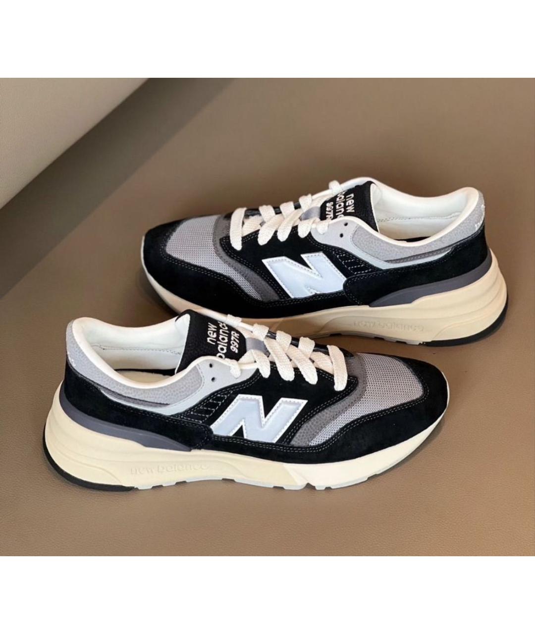 NEW BALANCE Черные замшевые низкие кроссовки / кеды, фото 7