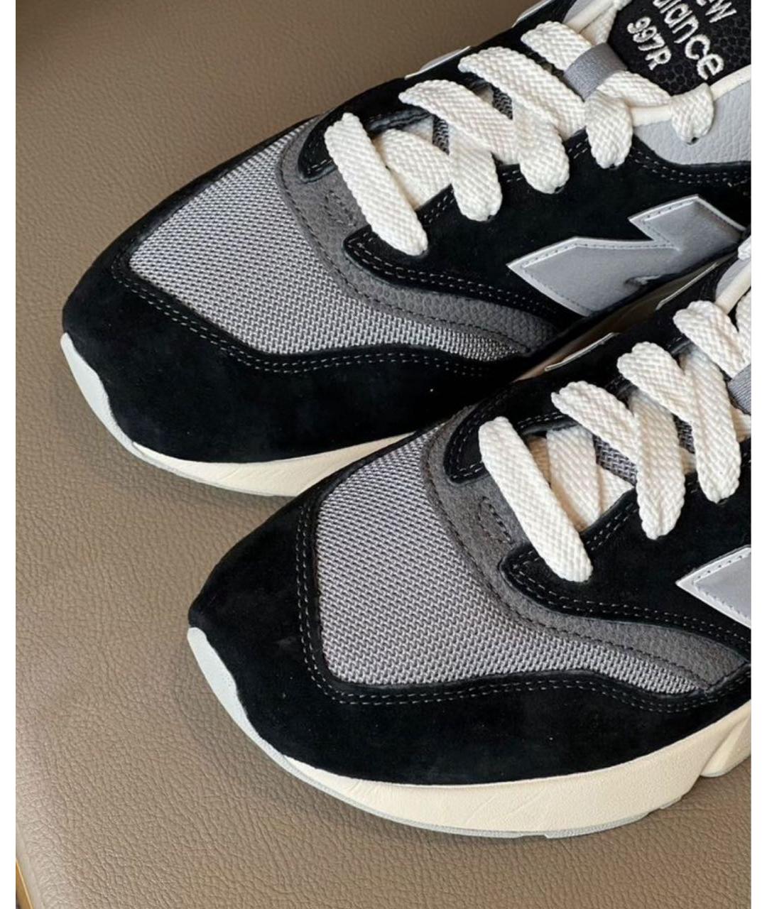 NEW BALANCE Черные замшевые низкие кроссовки / кеды, фото 8