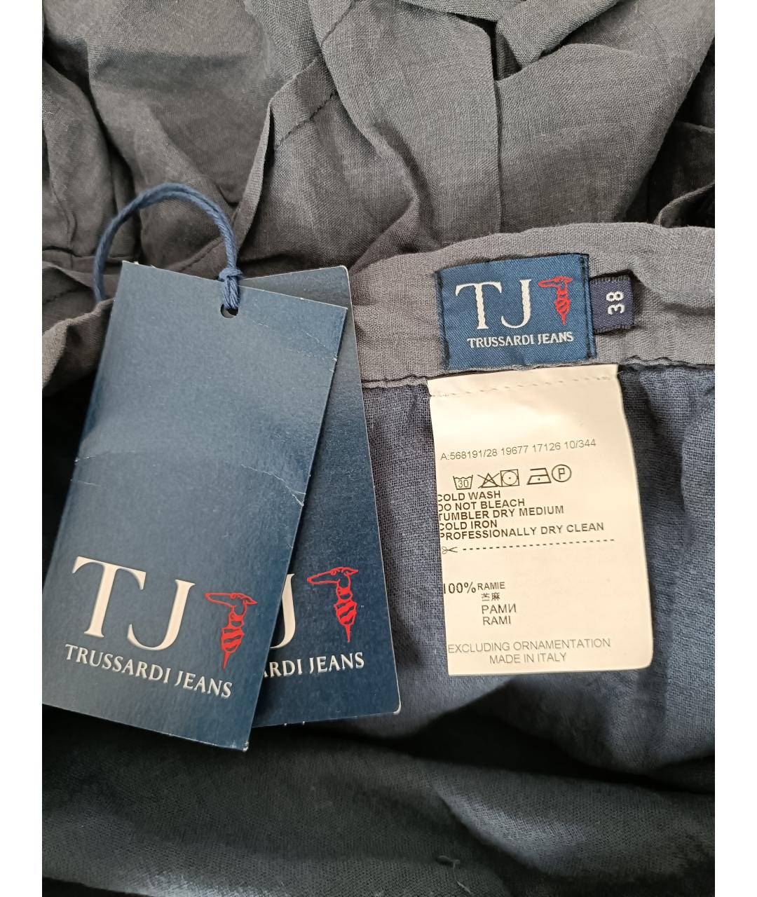 TRUSSARDI JEANS Синяя юбка мини, фото 6