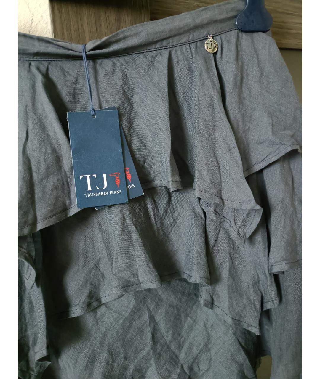 TRUSSARDI JEANS Синяя юбка мини, фото 2