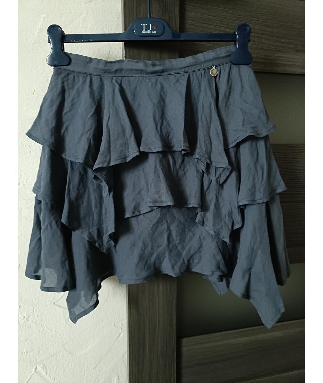 TRUSSARDI JEANS Синяя юбка мини, фото 9