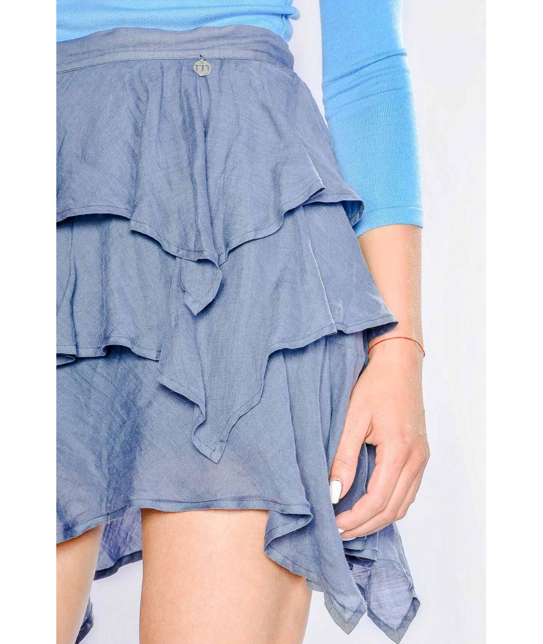 TRUSSARDI JEANS Синяя юбка мини, фото 8