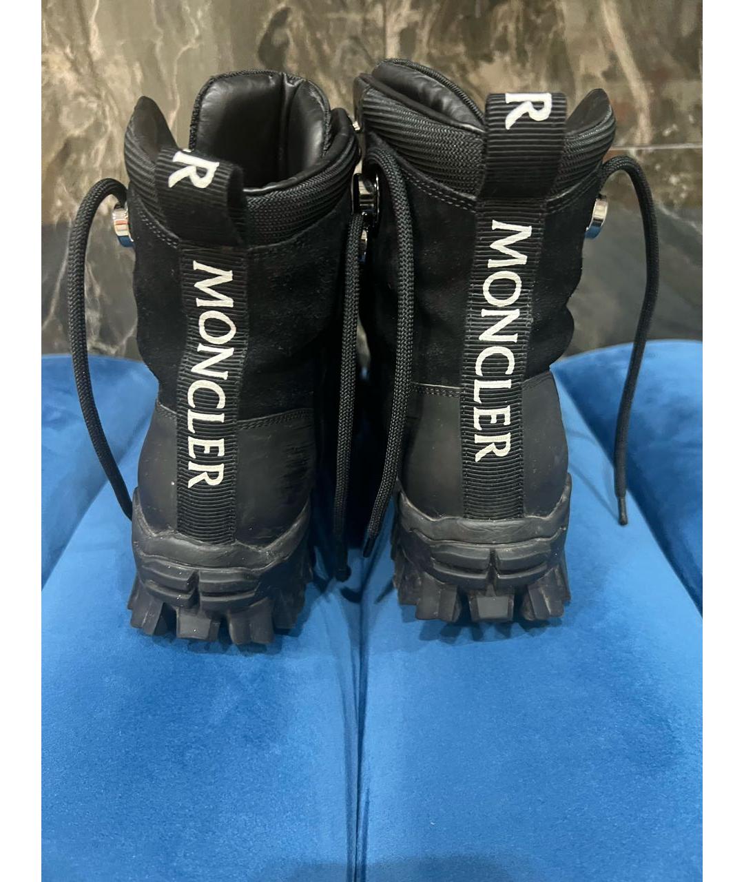 MONCLER Черные кожаные ботинки, фото 4