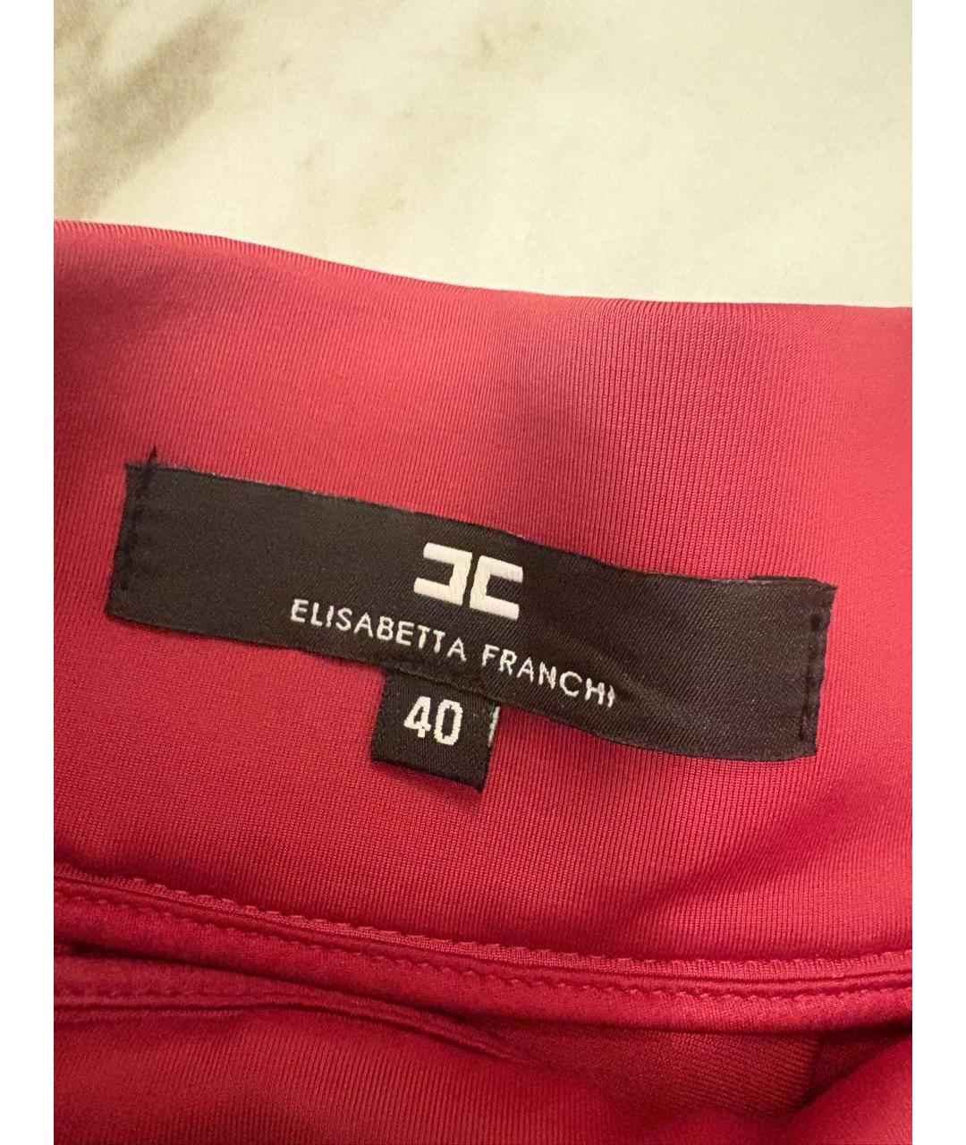 ELISABETTA FRANCHI Красная вискозная юбка миди, фото 3