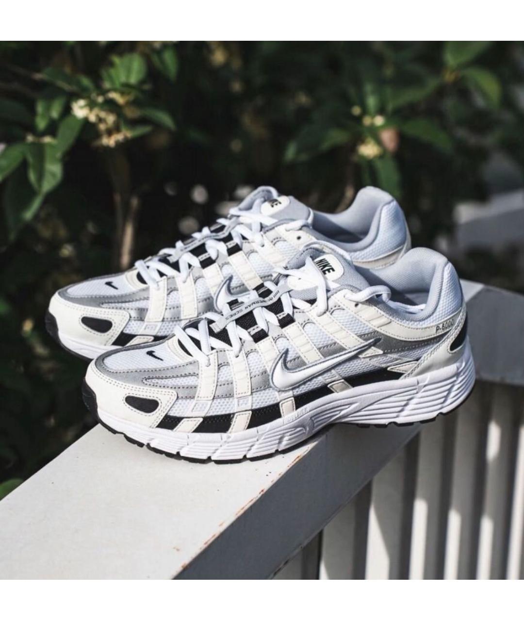 NIKE Белые текстильные низкие кроссовки / кеды, фото 7