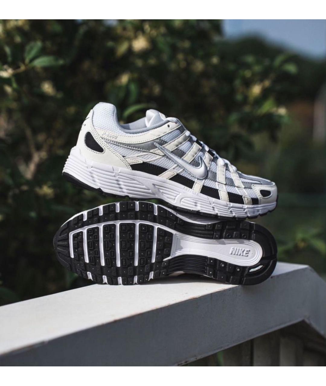 NIKE Белые текстильные низкие кроссовки / кеды, фото 5