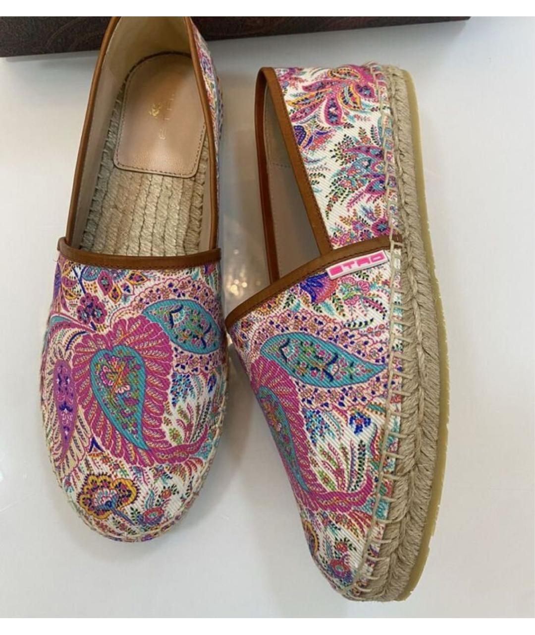 ETRO Розовые текстильные эспадрильи, фото 8