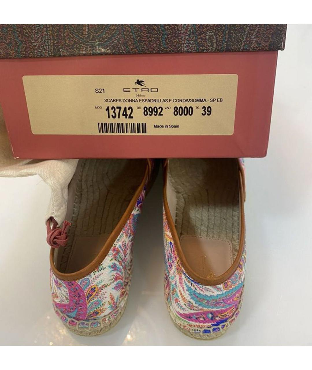 ETRO Розовые текстильные эспадрильи, фото 5