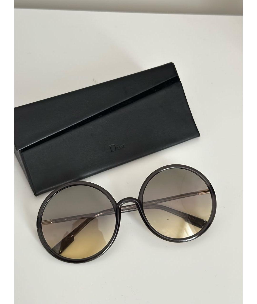 CHRISTIAN DIOR Черные пластиковые солнцезащитные очки, фото 5