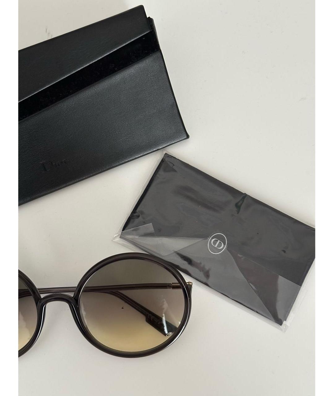 CHRISTIAN DIOR Черные пластиковые солнцезащитные очки, фото 4