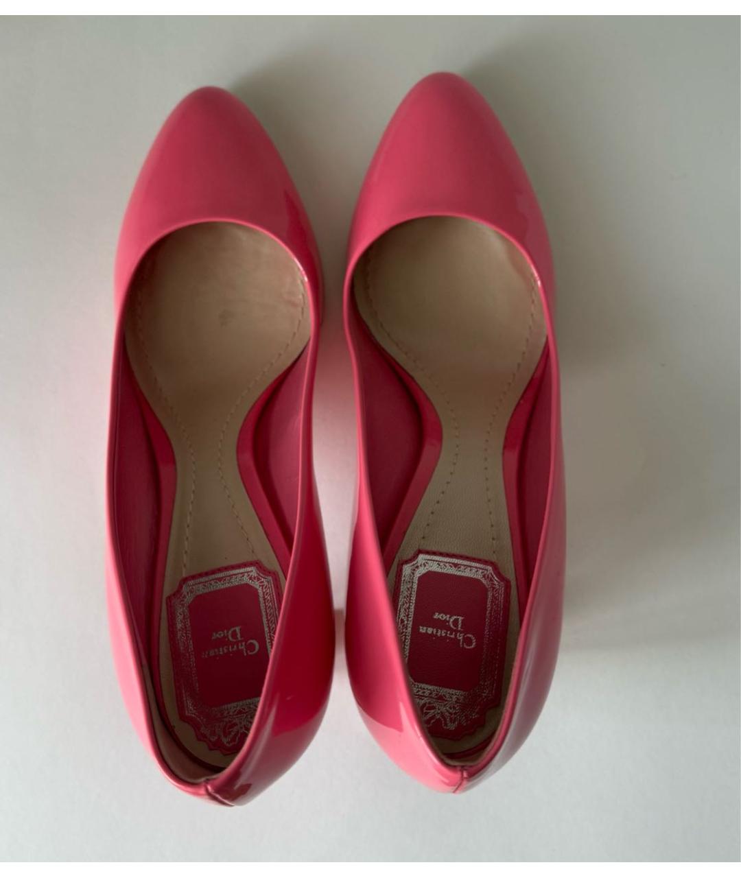 CHRISTIAN DIOR Розовые туфли из лакированной кожи, фото 3