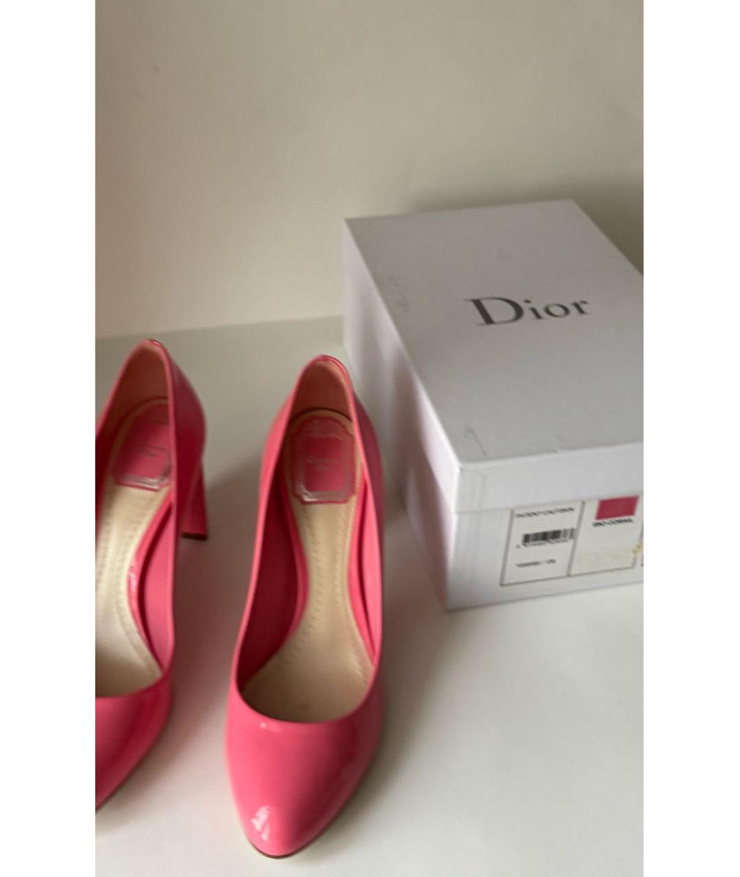 CHRISTIAN DIOR Розовые туфли из лакированной кожи, фото 5