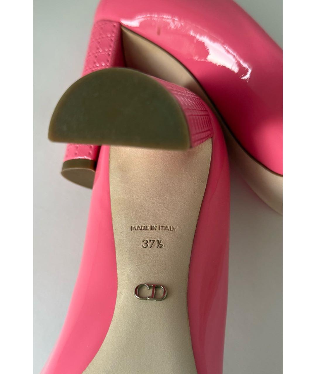 CHRISTIAN DIOR Розовые туфли из лакированной кожи, фото 8