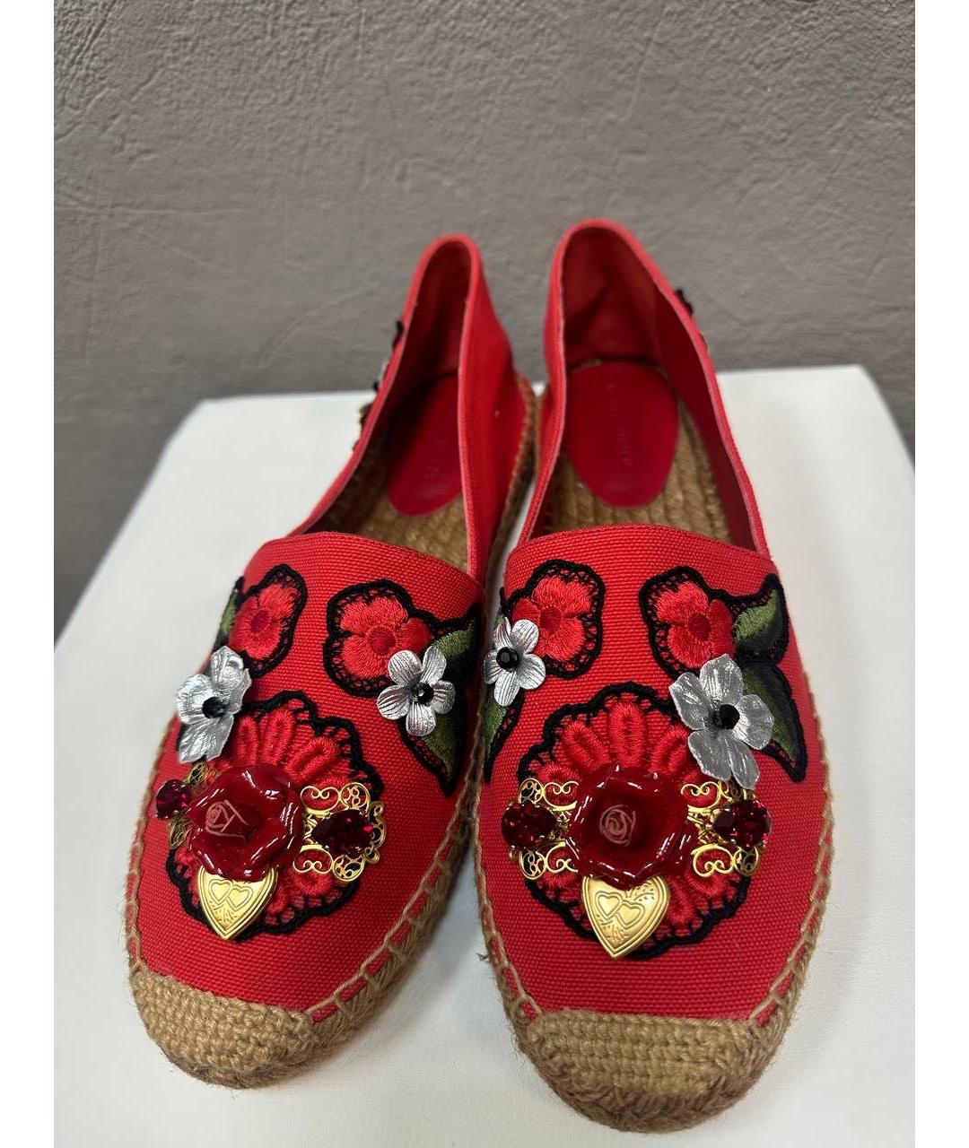 DOLCE&GABBANA Красные текстильные эспадрильи, фото 2