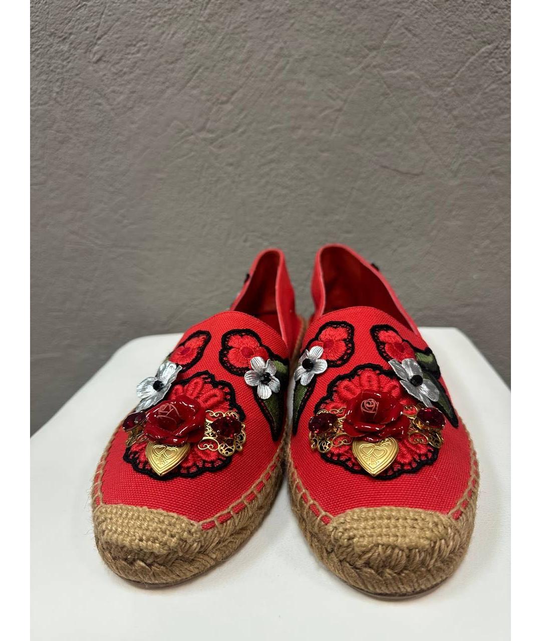 DOLCE&GABBANA Красные текстильные эспадрильи, фото 3