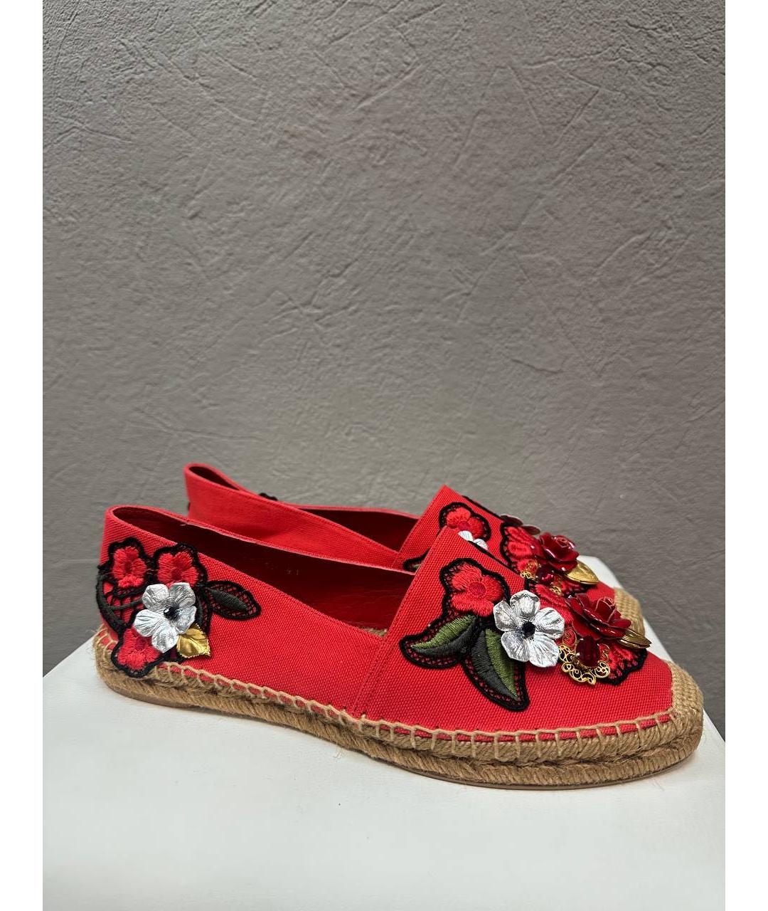 DOLCE&GABBANA Красные текстильные эспадрильи, фото 7