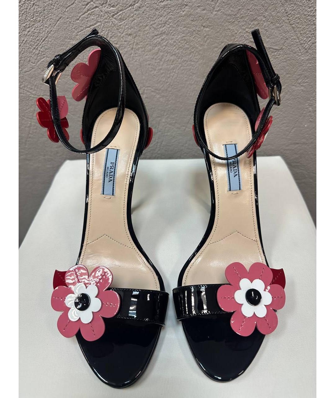 PRADA Черные босоножки из лакированной кожи, фото 5