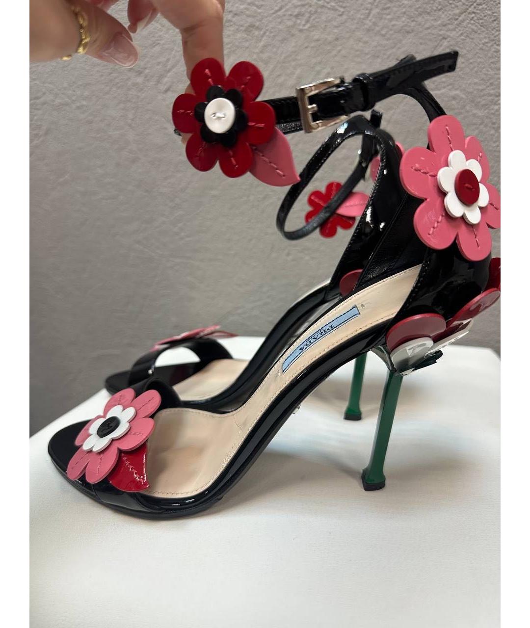 PRADA Черные босоножки из лакированной кожи, фото 6