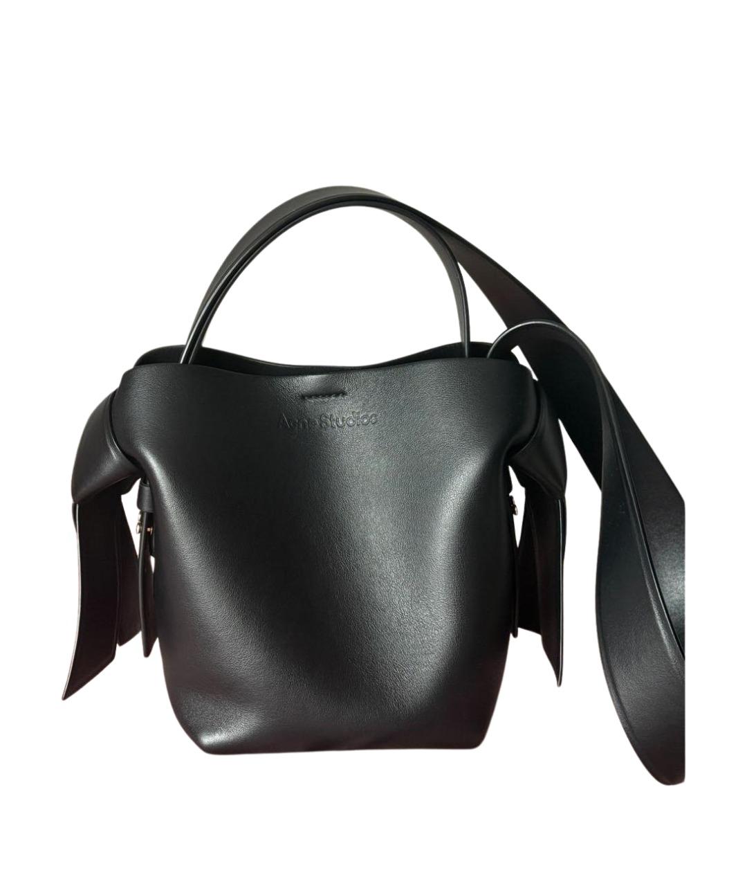 ACNE STUDIOS Черная кожаная сумка через плечо, фото 1