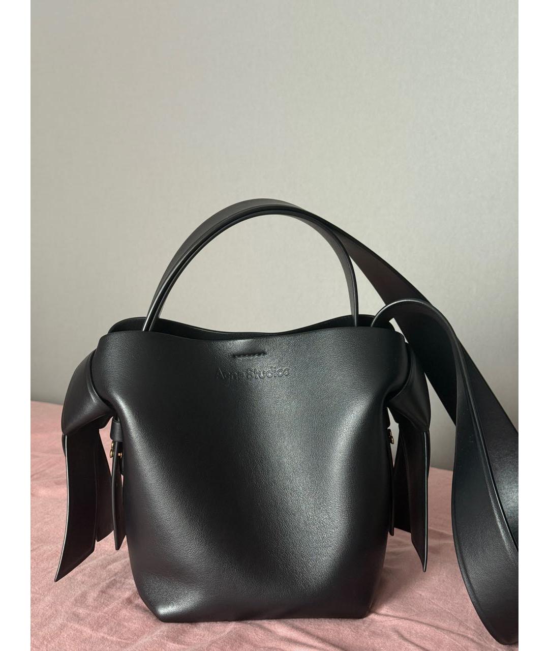 ACNE STUDIOS Черная кожаная сумка через плечо, фото 7