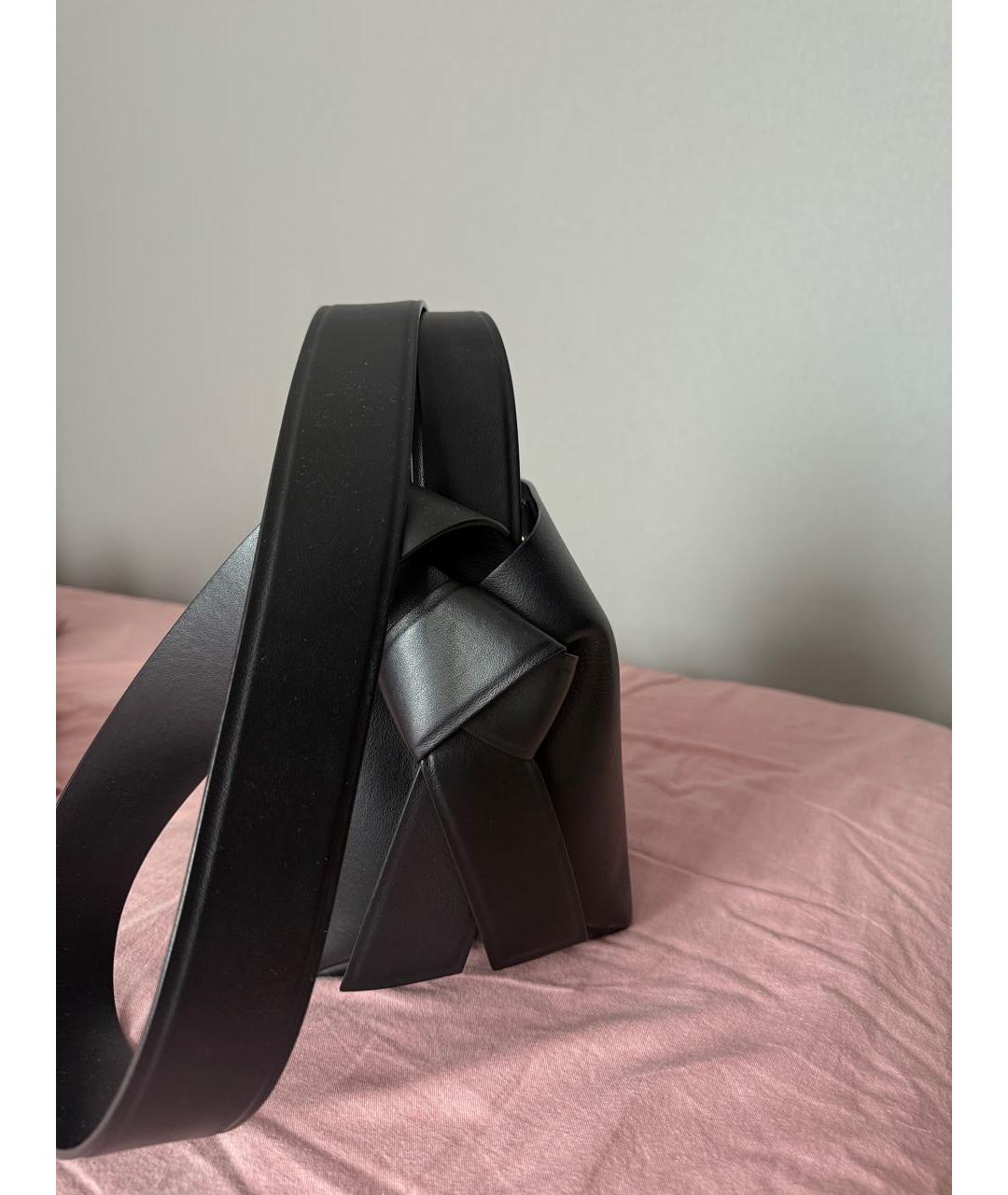 ACNE STUDIOS Черная кожаная сумка через плечо, фото 2