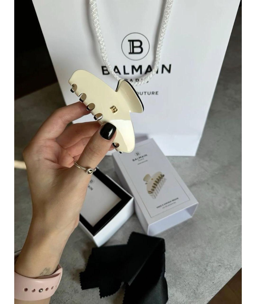 BALMAIN Белая заколка, фото 3