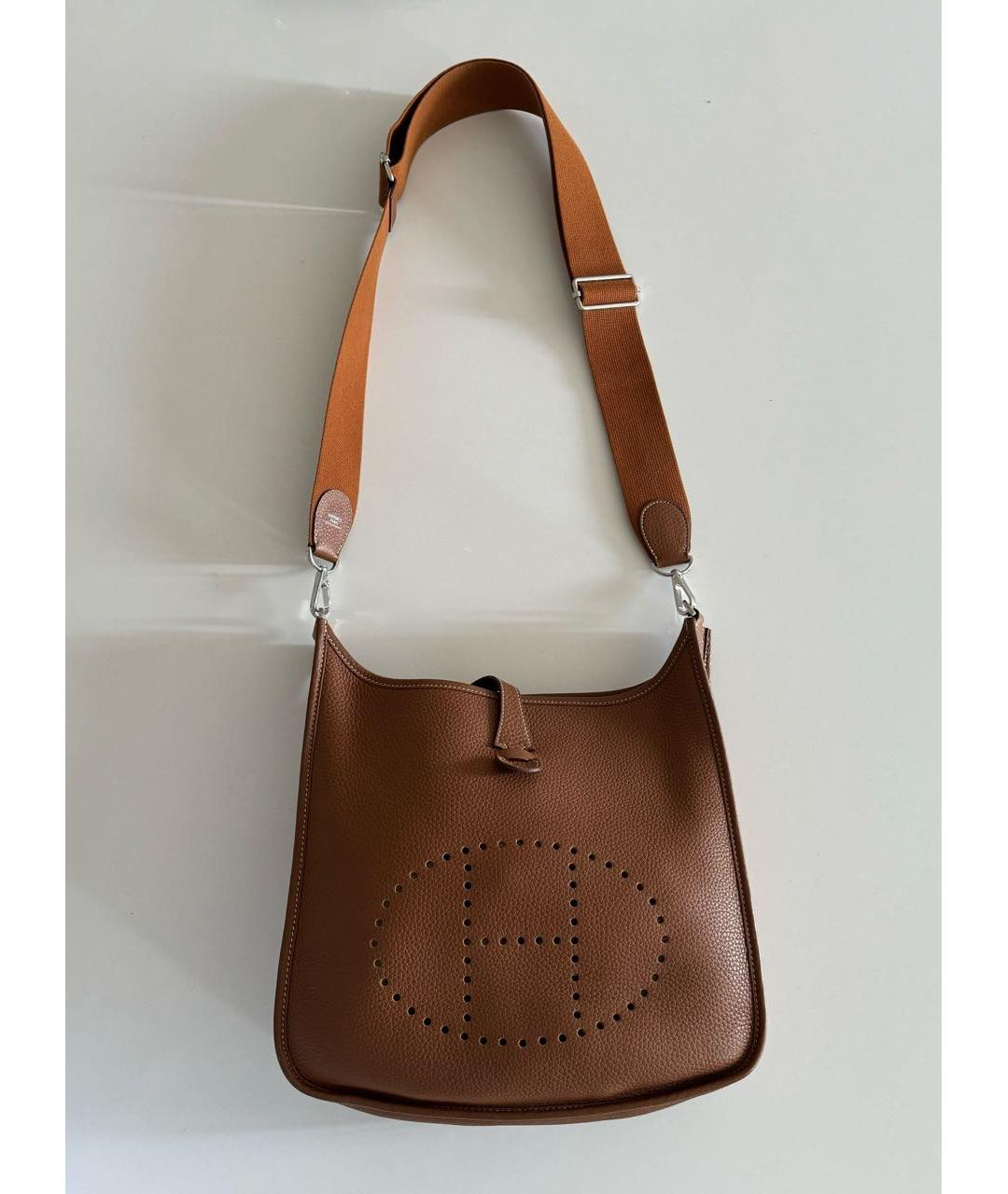 HERMES Коричневая кожаная сумка через плечо, фото 3