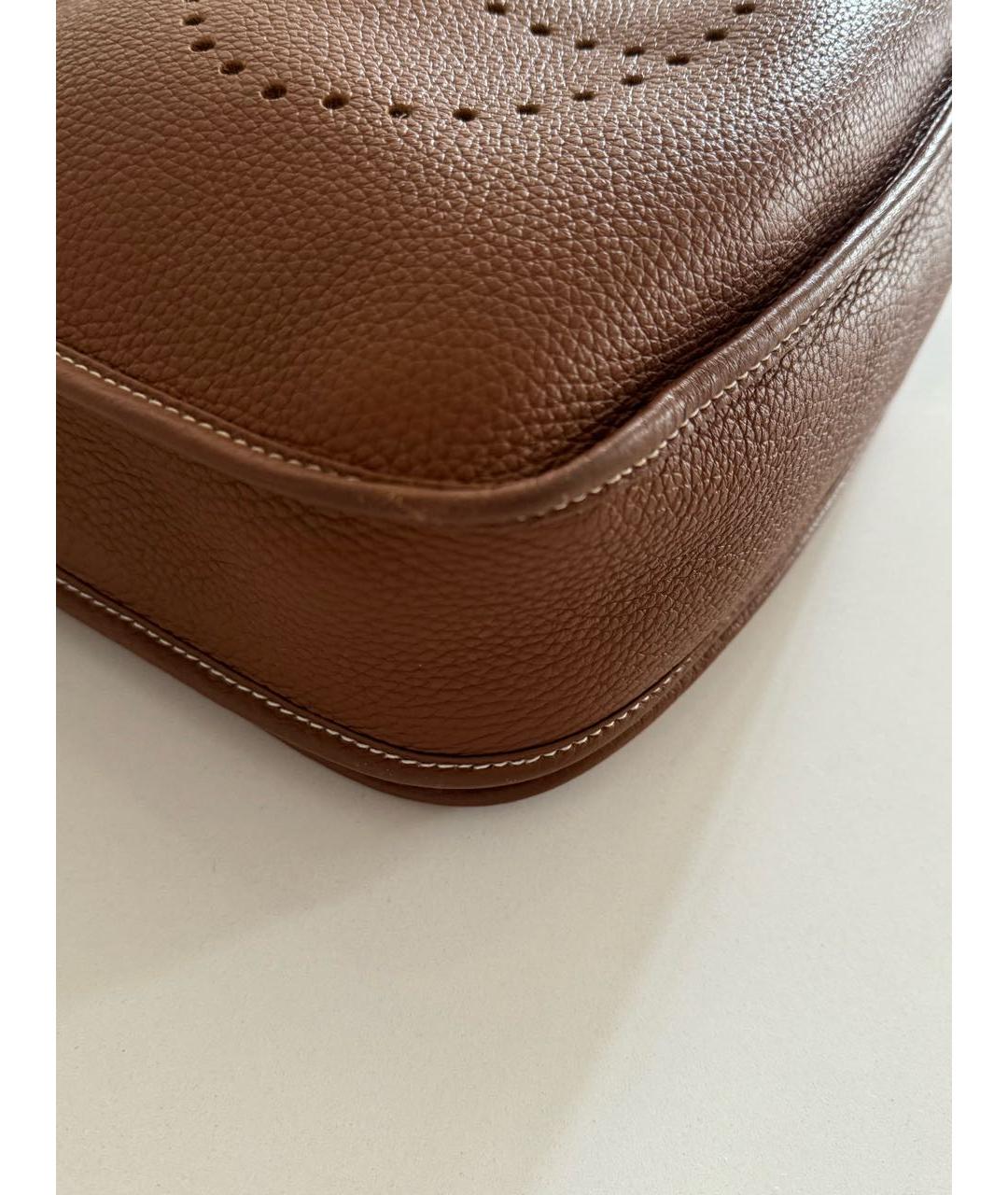 HERMES Коричневая кожаная сумка через плечо, фото 5