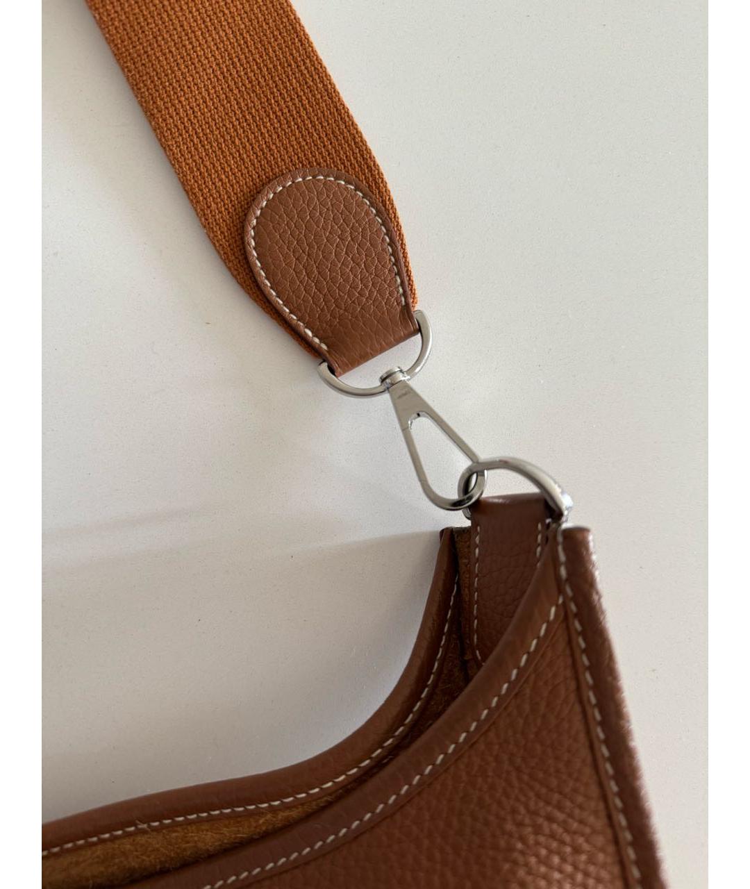 HERMES Коричневая кожаная сумка через плечо, фото 6