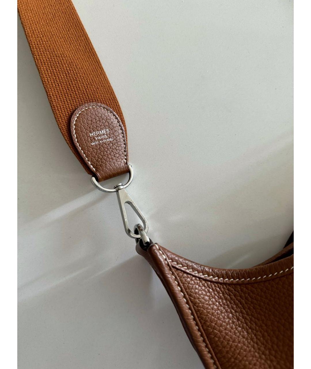 HERMES Коричневая кожаная сумка через плечо, фото 4