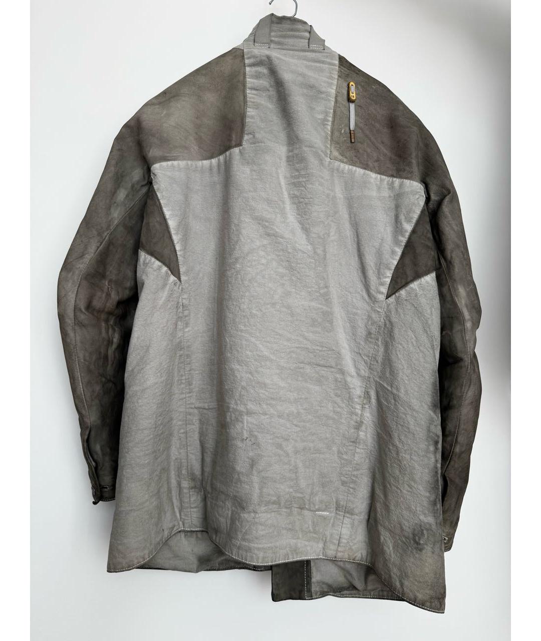 11 BY BORIS BIDJAN SABERI Серая кожаная куртка, фото 4